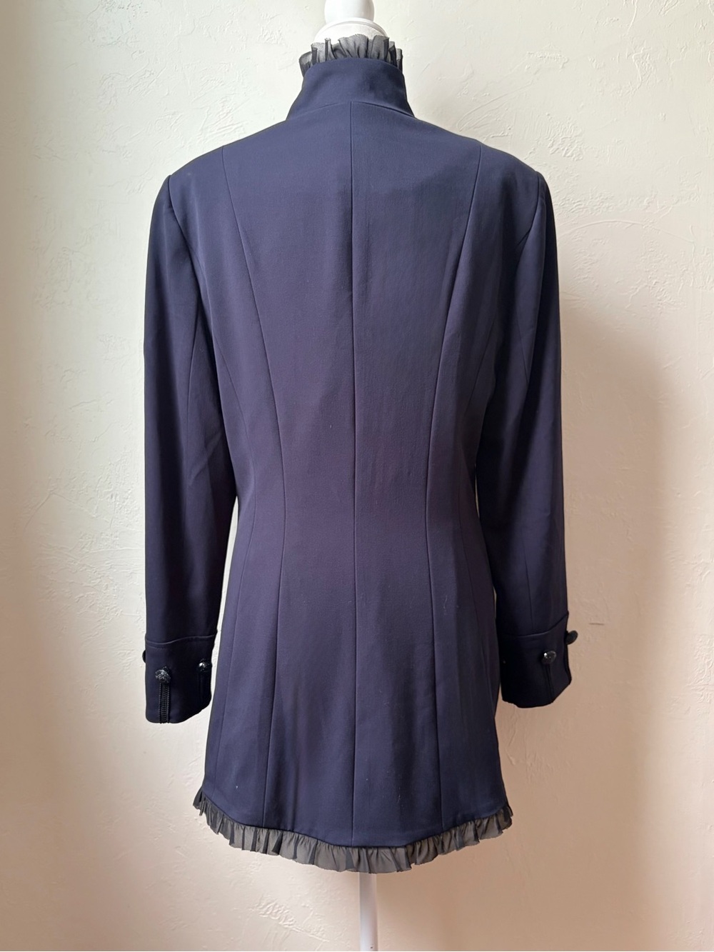 Insight New York Military Ruffle Trim Jacket Blazer Size 14 - Picture 7 of 9